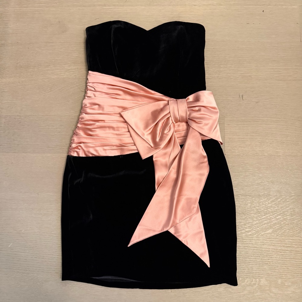Vintage Betsey Johnson Velvet Mini Dress with Sash